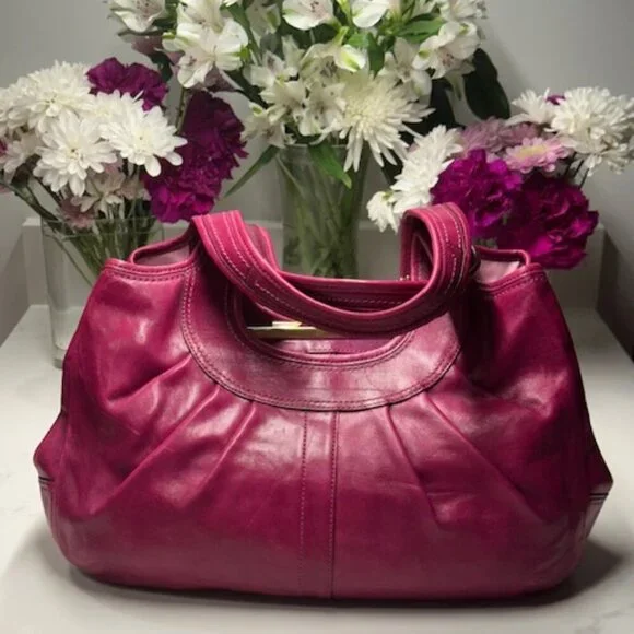 Coach Ergo Pleated Leather 12248 Kisslock Hobo/Shoulder Bag EUC! - Picture 2 of 16